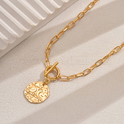 Элегантный латунный кулон в виде звезды и луны TP5799