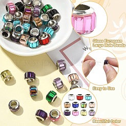 50шт стеклянные европейские бусины&nbsp;GPDL-YW0001-04