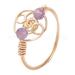 Кольца с натуральным апатитом RJEW-JR00801