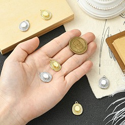 6 шт. 2 цвета латунные подвески с микропаве и кубическим цирконием&nbsp;KK-CJ0003-14