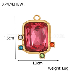 Подвески из нержавеющей стали 304 со стразами&nbsp;STAS-OY003-90G