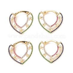 Серьги-кольца с кубическим цирконием EJEW-M216-08A