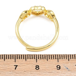 Манжеты из латуни с микро паве кубический цирконий для женщин&nbsp;RJEW-Z113-26G