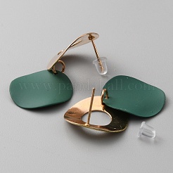 Плоские круглые серьги-гвоздики из сплава для женщин&nbsp;EJEW-WH0004-26A