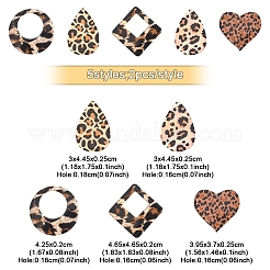 10 шт. 5 стиля подвески из непрозрачного акрила с леопардовым узором&nbsp;SACR-FS0001-33