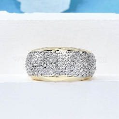 Латунные кольца-манжеты с микропаве и прозрачным цирконием для женщин RJEW-G347-12GP