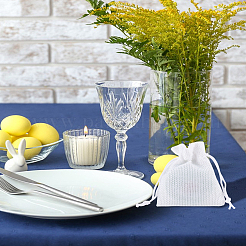 15 шт. прямоугольные мешочки из полиэстера с имитацией мешковины ABAG-LP0001-70