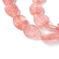 Нити резных бусин из вишневого кварцевого стекла G-B136-E01