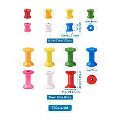 Окрашенные деревянные пустые катушки для проволоки WOOD-TA0001-53