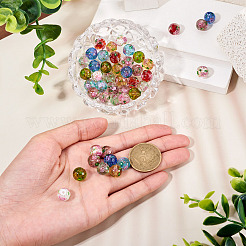 54 шт. 9-цветные бусины ручной работы из песочного золота в технике лэмпворк&nbsp;LAMP-TA0002-08