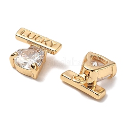 Подвеска из латуни с микропаве из прозрачного кубического циркония&nbsp;KK-A259-35G