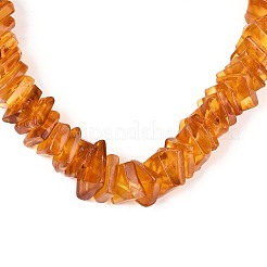 Ожерелья из натурального янтаря с квадратными градуированными бусинами&nbsp;NJEW-T019-03