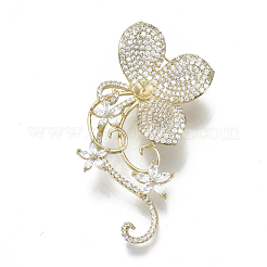 Брошь из латуни с прозрачным кубическим цирконием KK-N232-79-NF