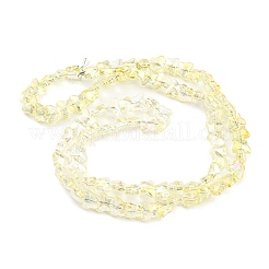 Нити прозрачных стеклянных бусин с гальваническим покрытием&nbsp;EGLA-G037-11A-FR01