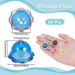 60шт прозрачные акриловые колпачки для бусин&nbsp;OACR-NB0001-55A