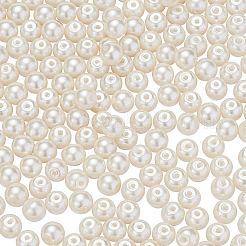 Круглые бусины из экологически чистого окрашенного стекла с жемчугом HY-BC0001-6mm-RB011