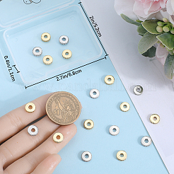 20 шт. 2-цветные латунные микропрозрачные разделители с кубическим цирконием ZIRC-BBC0002-91