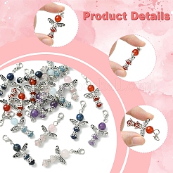 20 шт. 5 стиля подвеска в виде ангела из натурального сердолика&nbsp;HJEW-FS00014