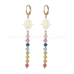 Серьги-кольца из натурального малайзийского нефрита&nbsp;EJEW-JE06873