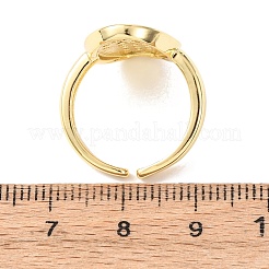 Регулируемые открытые кольца-манжеты из латуни с микропаве из кубического циркония для женщин&nbsp;RJEW-K264-06G