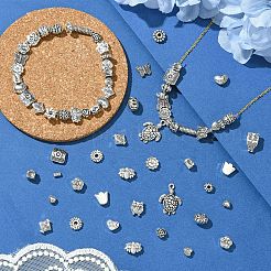 100шт 25 стиля бусины из сплава в тибетском стиле TIBEB-YW0001-29