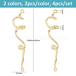 4 шт. 2-х цветные латунные подвески-соединители в форме буквы S&nbsp;KK-FH0007-98