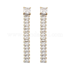 Серьги-гвоздики с кисточками из нержавеющей стали 304 с прозрачным кубическим цирконием EJEW-Z094-01D-G02