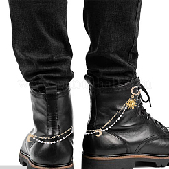 4 шт. акриловые жемчужные и латунные цепочки для ремней для ботинок&nbsp;HJEW-DR00228