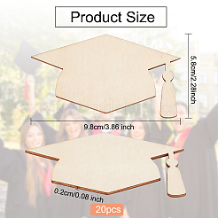 Вырезы из незавершенной деревянной выпускной шапки DIY-WH0386-40B