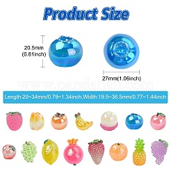 15шт 15 стиля светящийся фруктовый смоляной декор&nbsp;CRES-CJ0001-80