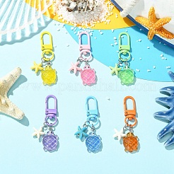 6 шт. подвесных украшений из светящейся смолы в виде черепахи&nbsp;HJEW-YW00192