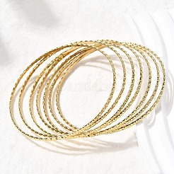 7 шт. браслетов из нержавеющей стали 201 для женщин&nbsp;BJEW-Z151-04G-02