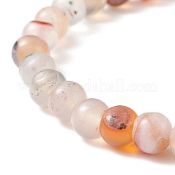 Эластичный браслет из круглых бусин из натурального агата&nbsp;BJEW-JB08614-04