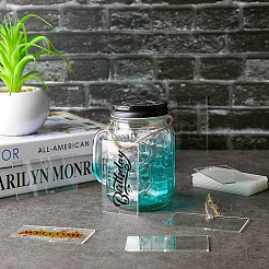 Прямоугольные прозрачные акриловые подвесные этикетки AJEW-P086-03