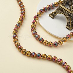 Гальванические бусины из натуральной лавы&nbsp;LS-G-S352-30D-07