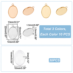 30 шт. подвеска-кабошон из нержавеющей стали 304 двух цветов STAS-UN0042-62