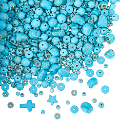 789шт 11 стиля окрашенные синтетические бирюзовые бусины&nbsp;TURQ-BM0001-03