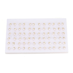 Серьги-гвоздики из латуни с микропаве и прозрачным кубическим цирконием&nbsp;PEAR-N020-WX04