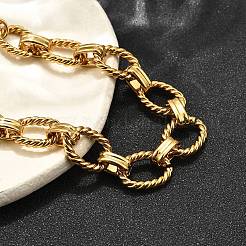 Браслеты из овальной цепочки из нержавеющей стали 304 для женщин BJEW-R021-09G