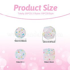 20шт 2 стиля силиконовые бусины SIL-TA0001-23