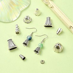 50 шт. 10 колпачка для бусин в тибетском стиле и конус DIY-YW0008-48