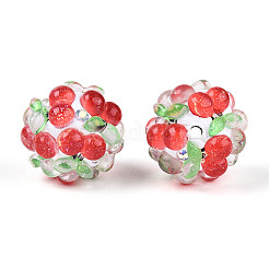 Круглые бусины из смолы в виде фруктов RESI-T059-03F