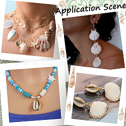 20 шт. 10 стиля подвески из натуральных ракушек с гальваническим покрытием&nbsp;SHEL-SC0001-28