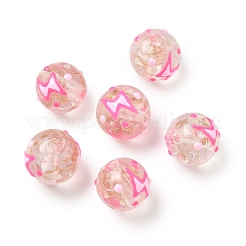 Светящиеся стеклянные бусины ручной работы с эмалью золотого песка LAMP-U004-08D