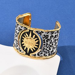 Браслеты-манжеты из нержавеющей стали 304 для женщин&nbsp;BJEW-K285-01B-G