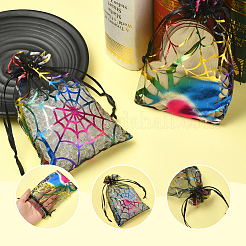 Сумки из органзы с завязками и принтом пауков на тему Хэллоуина&nbsp;ABAG-WH20021-006F