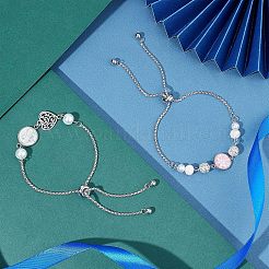 Наборы для изготовления плоских круглых браслетов своими руками DIY-UN0003-54