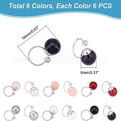 36 шт. двухцветные акриловые серьги-каффы с жемчужными бусинами EJEW-UN0002-15