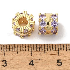 Латунные стеклянные бусины со стразами&nbsp;KK-B098-03G-03