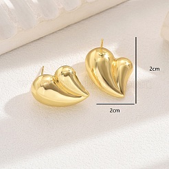 Серьги-гвоздики в форме сердца из нержавеющей стали RM2349